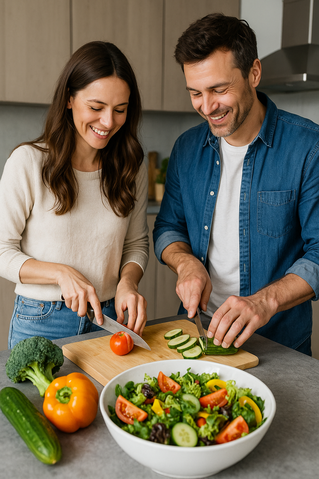 Para gotująca wspólnie